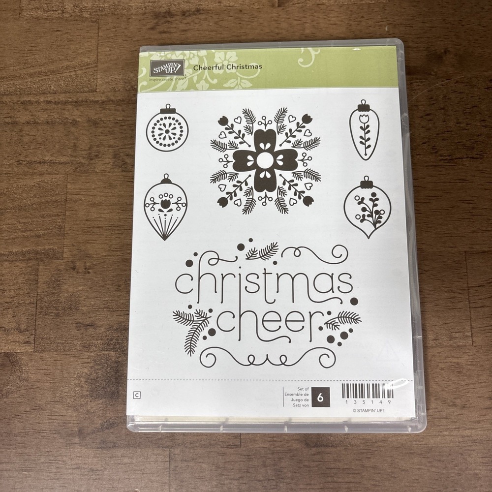 Stampin' Up! Cheerful Christmas Set #135149 Set of 6 Cling